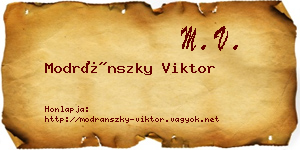 Modránszky Viktor névjegykártya