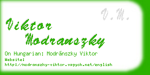 viktor modranszky business card
