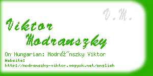 viktor modranszky business card